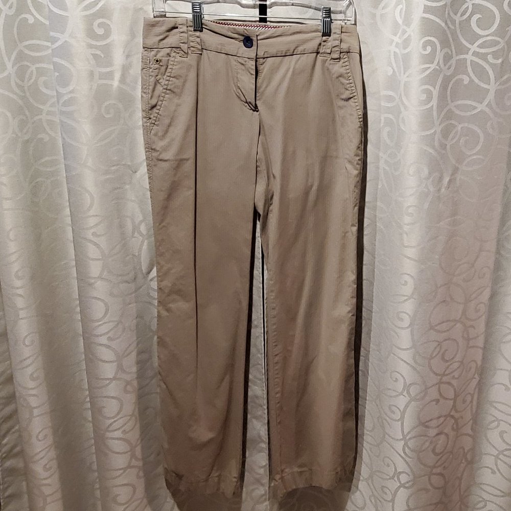 Ann Taylor Loft Khaki Pants with Subtle Striping